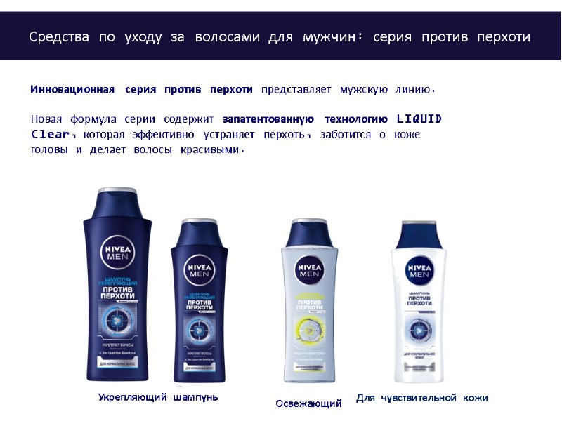 Укрепляющий шампунь Освежающий Средства по уходу за волосами для мужчин: серия против перхоти Инновационная